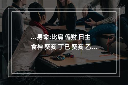 ...男命:比肩 偏财 日主 食神 葵亥 丁巳 葵亥 乙卯 日柱偏财偏官食神男命