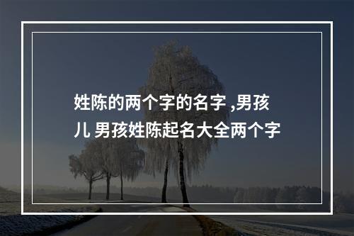 姓陈的两个字的名字 ,男孩儿 男孩姓陈起名大全两个字