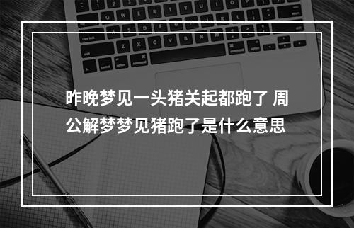 昨晚梦见一头猪关起都跑了 周公解梦梦见猪跑了是什么意思