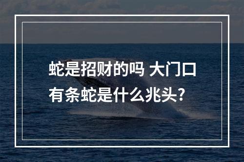 蛇是招财的吗 大门口有条蛇是什么兆头?