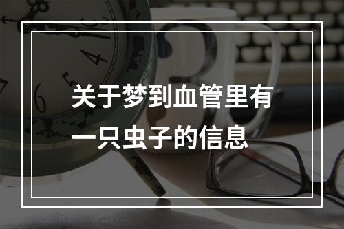 关于梦到血管里有一只虫子的信息
