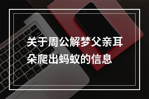 关于周公解梦父亲耳朵爬出蚂蚁的信息