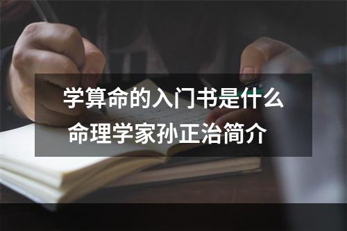 学算命的入门书是什么 命理学家孙正治简介