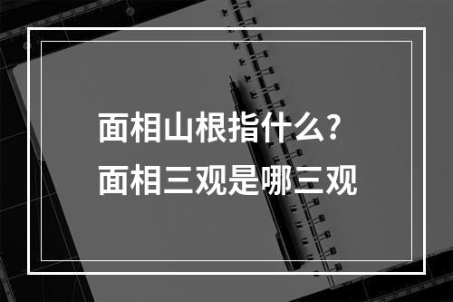 面相山根指什么? 面相三观是哪三观