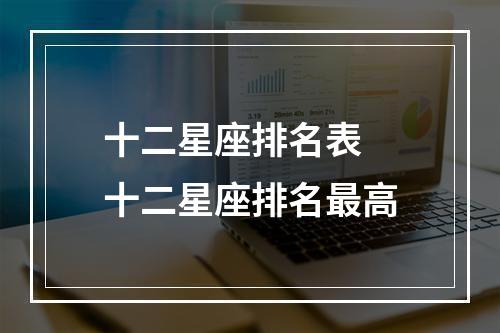 十二星座排名表 十二星座排名最高