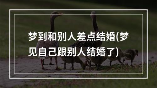 梦到和别人差点结婚(梦见自己跟别人结婚了)