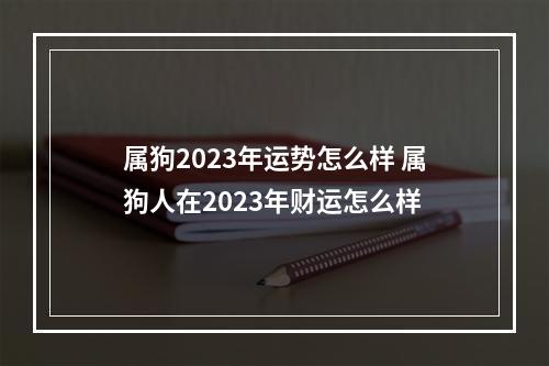 属狗2023年运势怎么样 属狗人在2023年财运怎么样