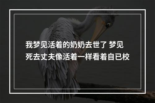 我梦见活着的奶奶去世了 梦见死去丈夫像活着一样看着自已校