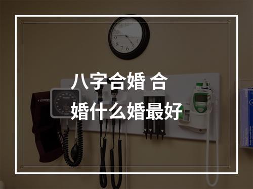 八字合婚 合婚什么婚最好