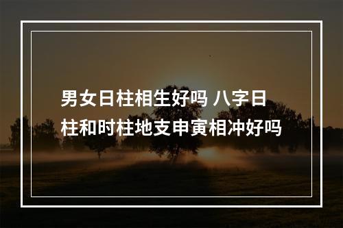 男女日柱相生好吗 八字日柱和时柱地支申寅相冲好吗