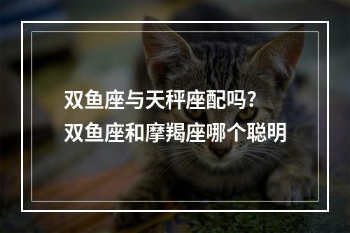 双鱼座与天秤座配吗? 双鱼座和摩羯座哪个聪明