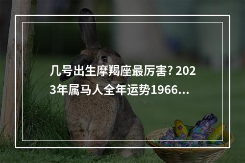几号出生摩羯座最厉害? 2023年属马人全年运势1966年生摩羯座男