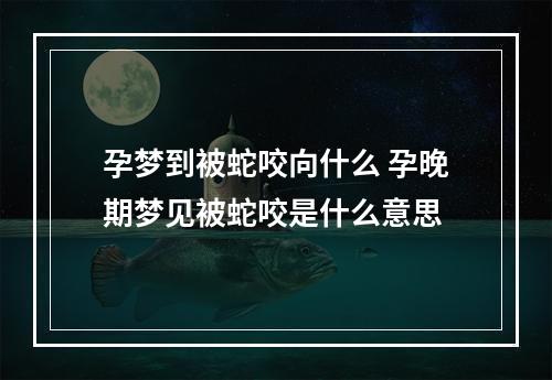 孕梦到被蛇咬向什么 孕晚期梦见被蛇咬是什么意思