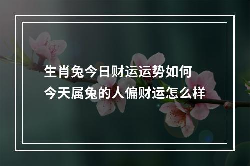 生肖兔今日财运运势如何 今天属兔的人偏财运怎么样