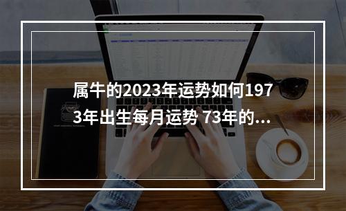 属牛的2023年运势如何1973年出生每月运势 73年的牛男2023年的全程运势