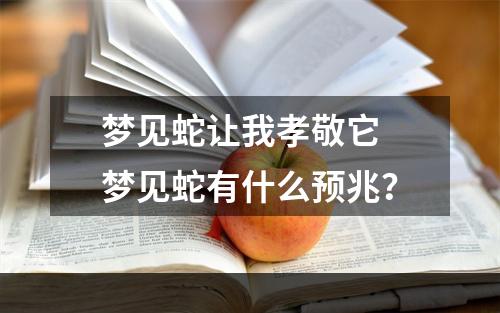 梦见蛇让我孝敬它 梦见蛇有什么预兆？