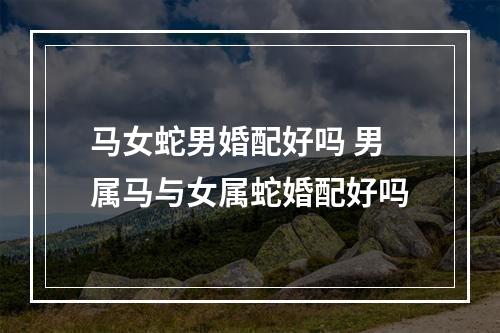 马女蛇男婚配好吗 男属马与女属蛇婚配好吗