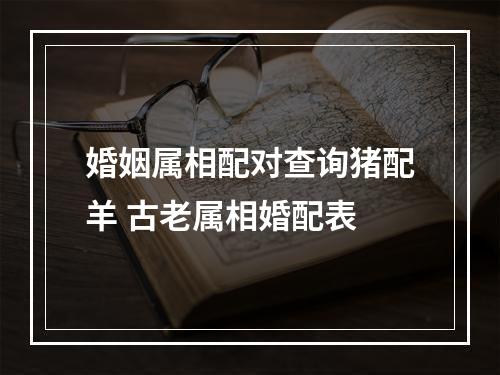 婚姻属相配对查询猪配羊 古老属相婚配表
