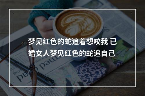 梦见红色的蛇追着想咬我 已婚女人梦见红色的蛇追自己