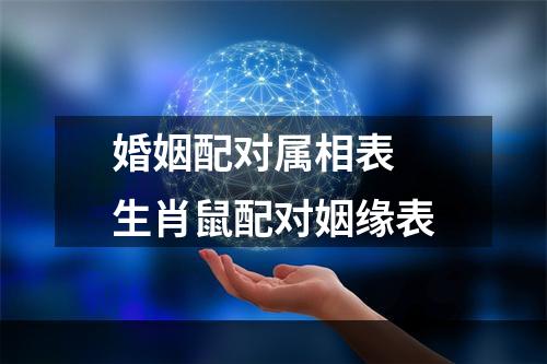 婚姻配对属相表 生肖鼠配对姻缘表