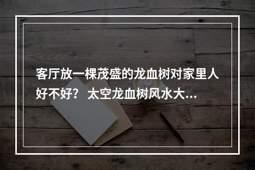 客厅放一棵茂盛的龙血树对家里人好不好？ 太空龙血树风水大忌