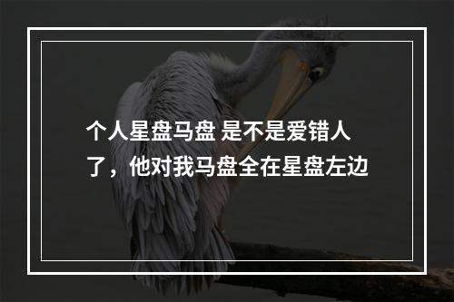 个人星盘马盘 是不是爱错人了，他对我马盘全在星盘左边