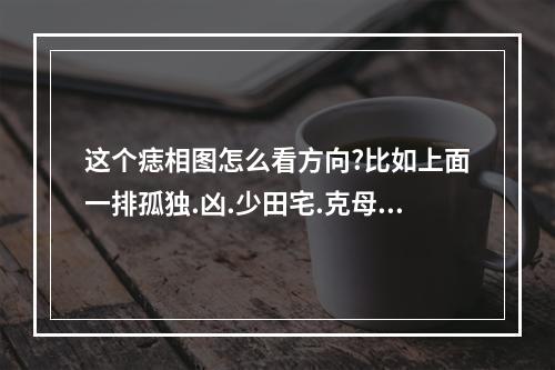 这个痣相图怎么看方向?比如上面一排孤独.凶.少田宅.克母.白虎这些痣是... 痣相中杀子是什么意思