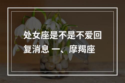 处女座是不是不爱回复消息 一、摩羯座