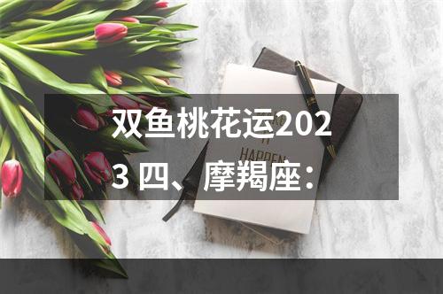 双鱼桃花运2023 四、摩羯座：