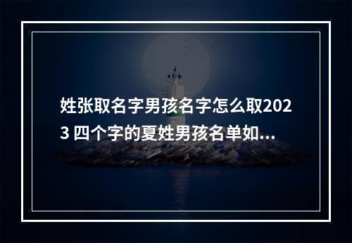 姓张取名字男孩名字怎么取2023 四个字的夏姓男孩名单如下
