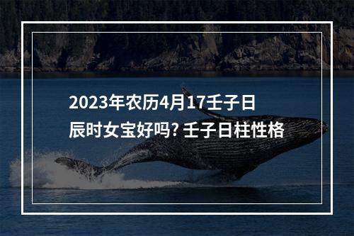 2023年农历4月17壬子日辰时女宝好吗? 壬子日柱性格