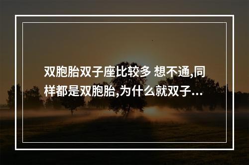 双胞胎双子座比较多 想不通,同样都是双胞胎,为什么就双子座只有