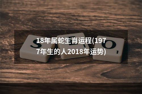 18年属蛇生肖运程(1977年生的人2018年运势)