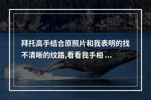拜托高手结合原照片和我表明的找不清晰的纹路,看看我手相 手相玉阶纹图