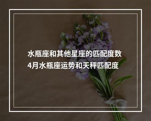 水瓶座和其他星座的匹配度数 4月水瓶座运势和天秤匹配度