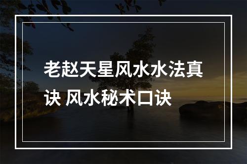 老赵天星风水水法真诀 风水秘术口诀