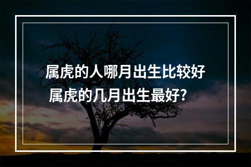 属虎的人哪月出生比较好 属虎的几月出生最好?