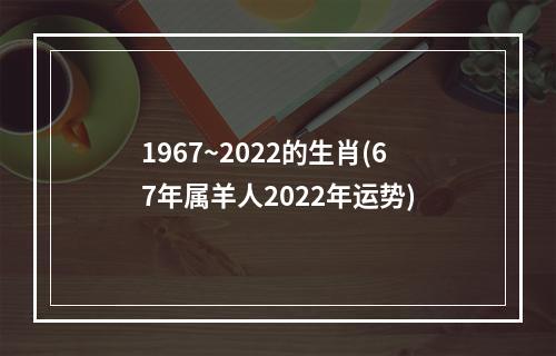 1967~2022的生肖(67年属羊人2022年运势)