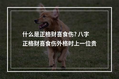 什么是正格财喜食伤? 八字正格财喜食伤外格时上一位贵