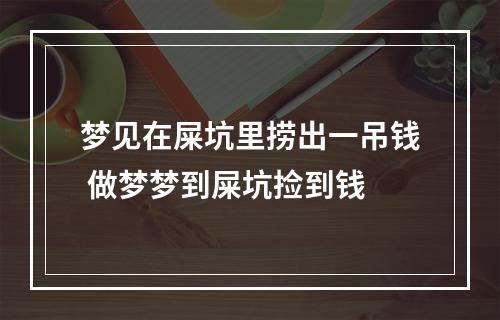 梦见在屎坑里捞出一吊钱 做梦梦到屎坑捡到钱