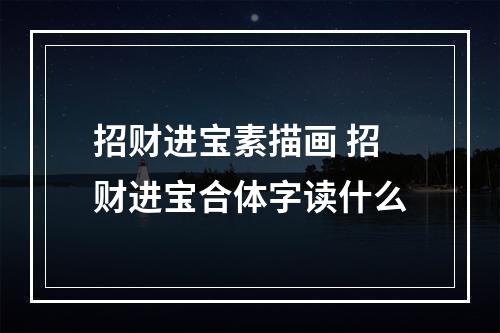 招财进宝素描画 招财进宝合体字读什么