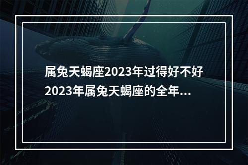 属兔天蝎座2023年过得好不好2023年属兔天蝎座的全年运势 天蝎座女生今天是什么财运