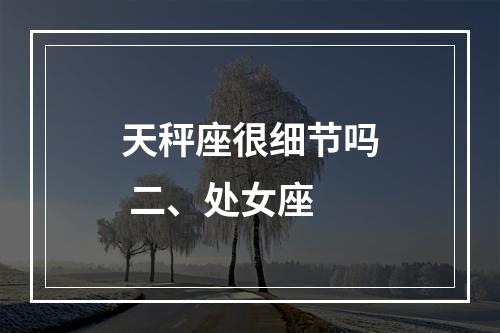 天秤座很细节吗 二、处女座