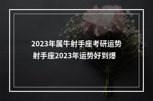 2023年属牛射手座考研运势 射手座2023年运势好到爆