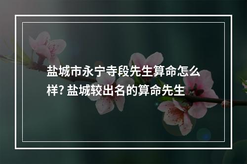 盐城市永宁寺段先生算命怎么样? 盐城较出名的算命先生