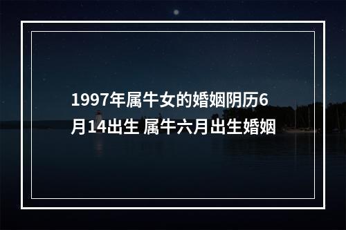 1997年属牛女的婚姻阴历6月14出生 属牛六月出生婚姻