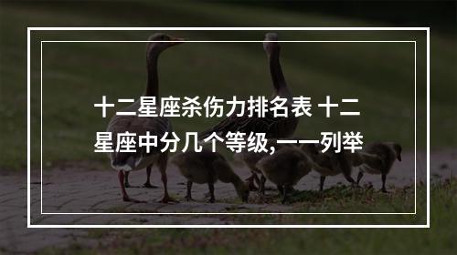 十二星座杀伤力排名表 十二星座中分几个等级,一一列举