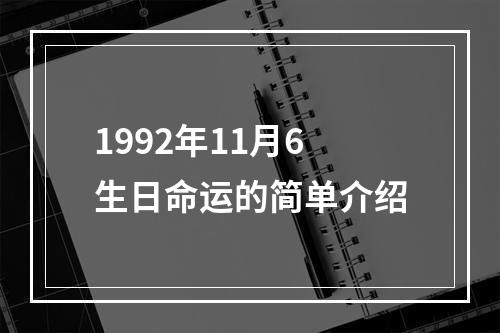 1992年11月6生日命运的简单介绍