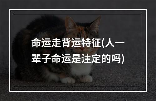命运走背运特征(人一辈子命运是注定的吗)