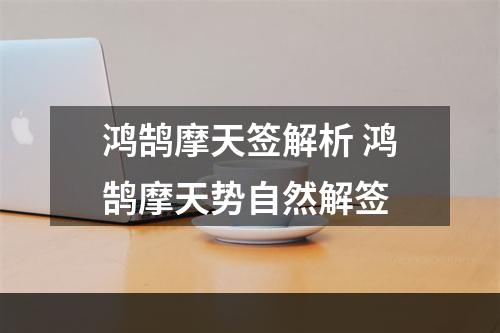 鸿鹄摩天签解析 鸿鹄摩天势自然解签